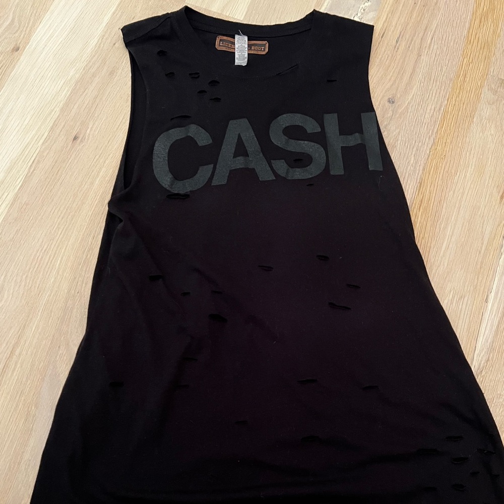 license to boot distressed CASH sleeveless shirt tank